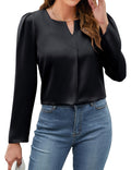 Vêlara Noir Satin Blouse