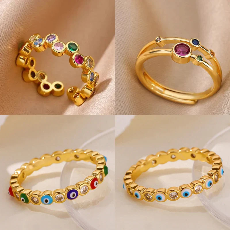 Vêlara — Colorful Stone Stainless Ring