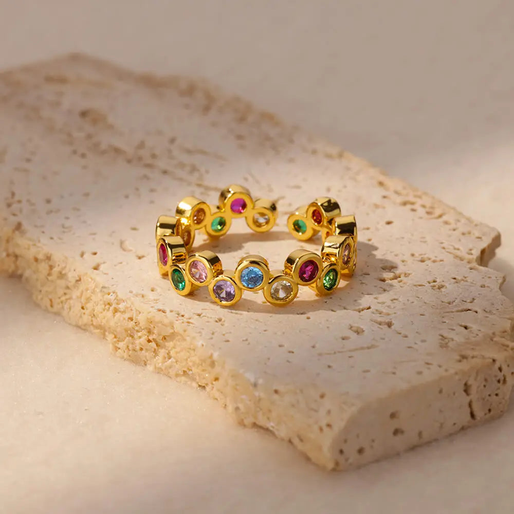 Vêlara — Colorful Stone Stainless Ring