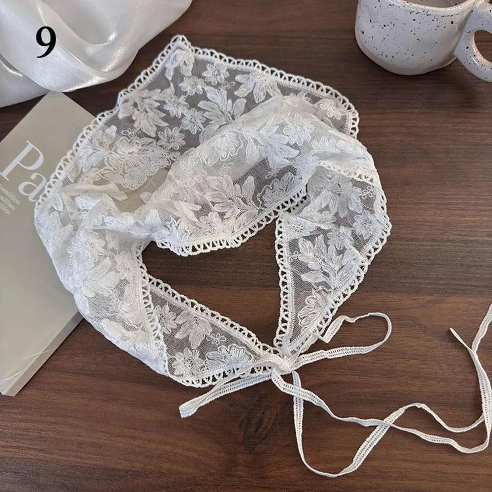 Velara - Floral Lace Triangle Scarf