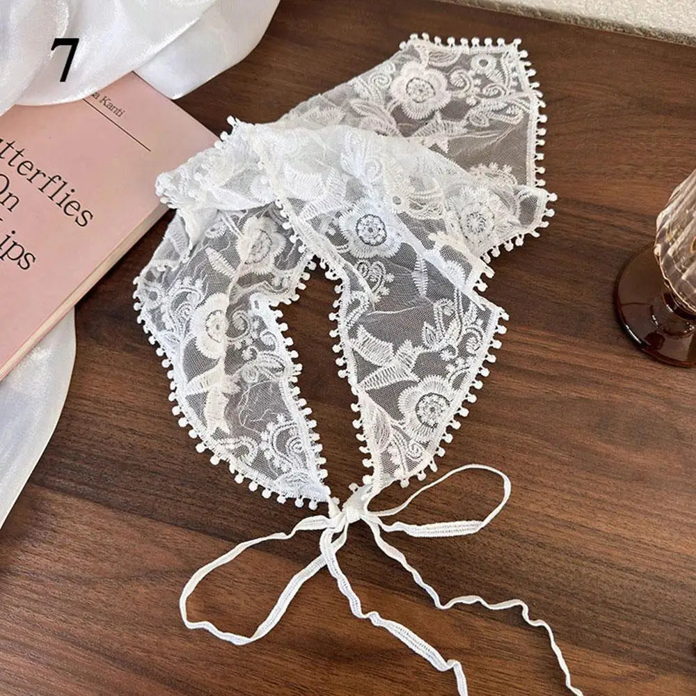 Velara - Floral Lace Triangle Scarf