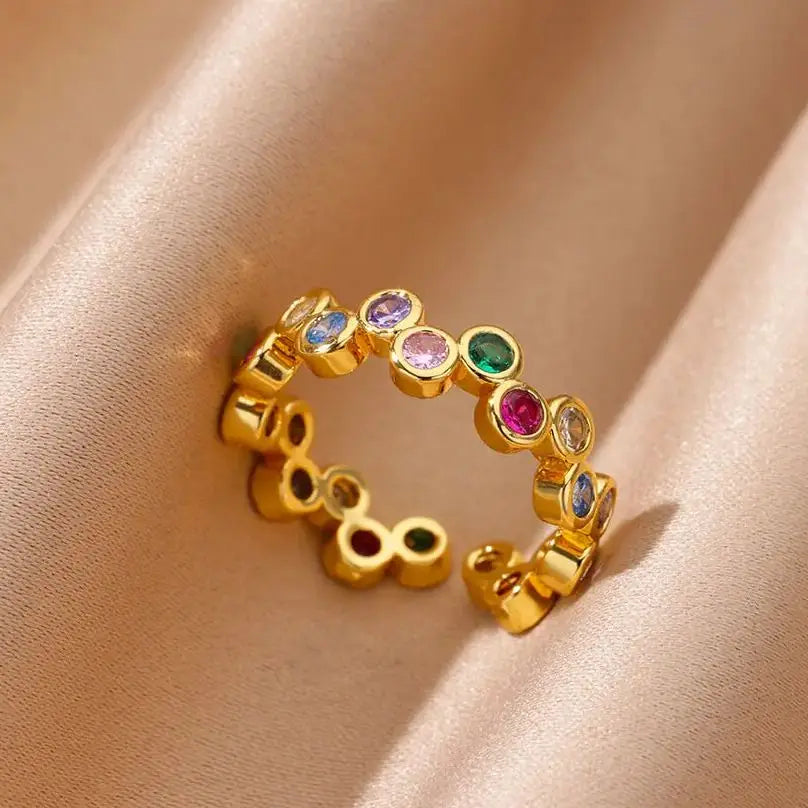 Vêlara — Colorful Stone Stainless Ring