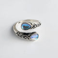 Vêlara — 925 Silver Vintage Blue Stone Ring
