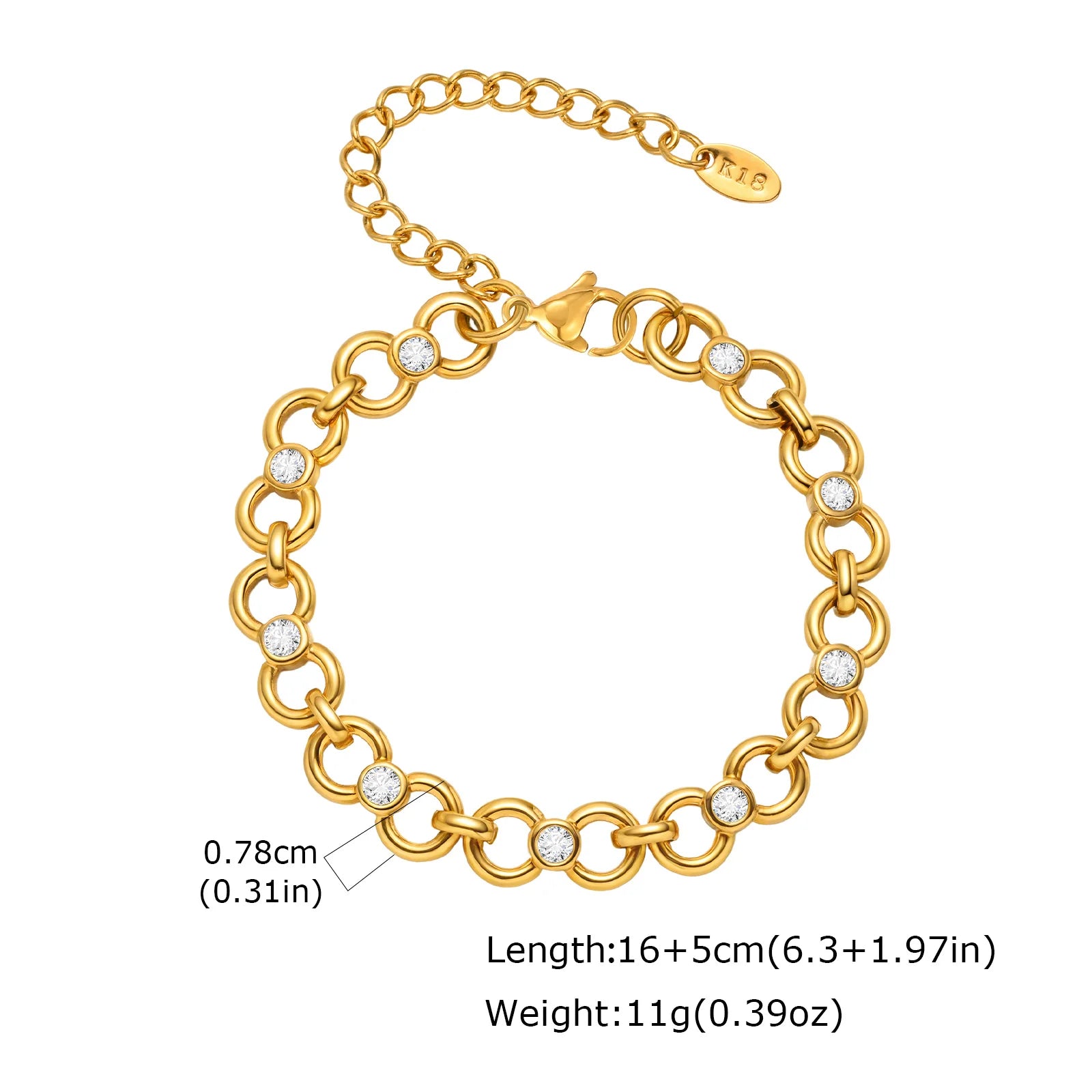 Velara - Gold Stack Chain Bracelet
