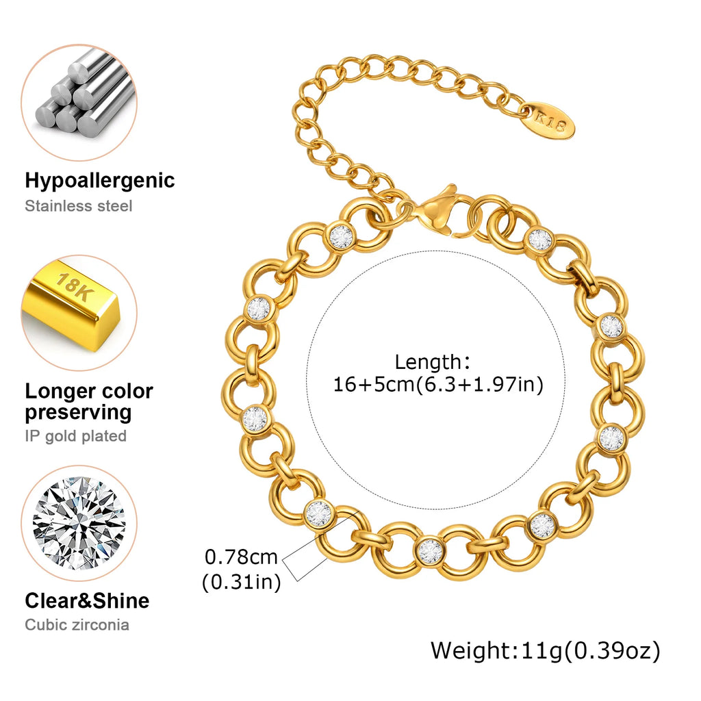 Velara - Gold Stack Chain Bracelet