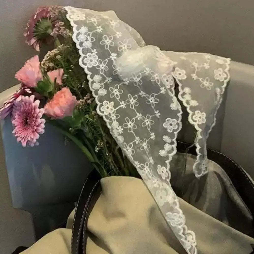 Velara - Floral Lace Triangle Scarf