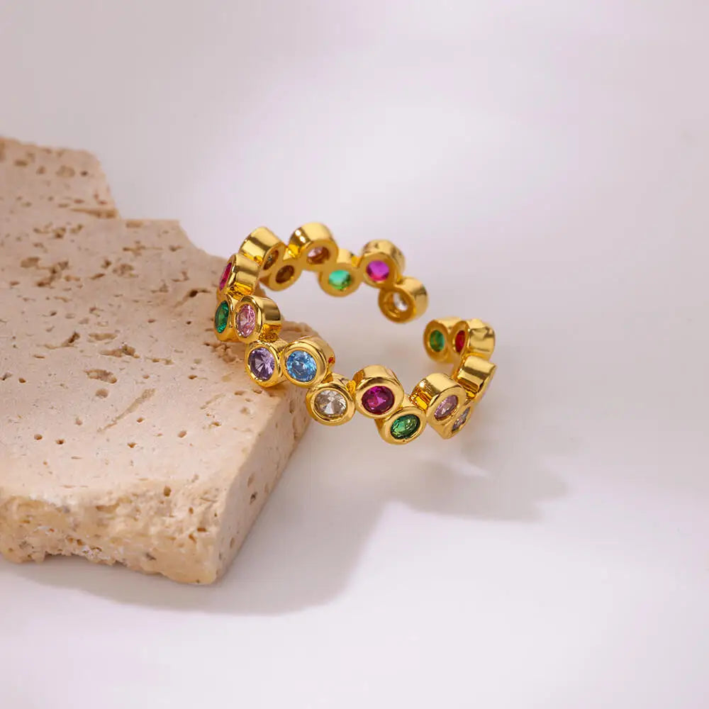 Vêlara — Colorful Stone Stainless Ring