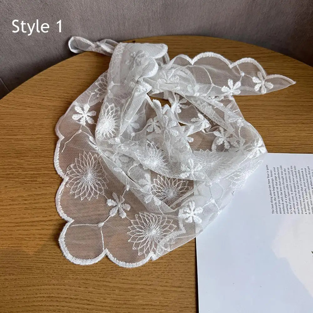 Velara - Floral Lace Triangle Scarf