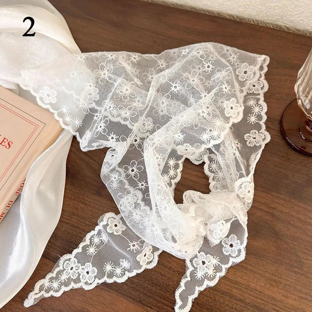 Velara - Floral Lace Triangle Scarf